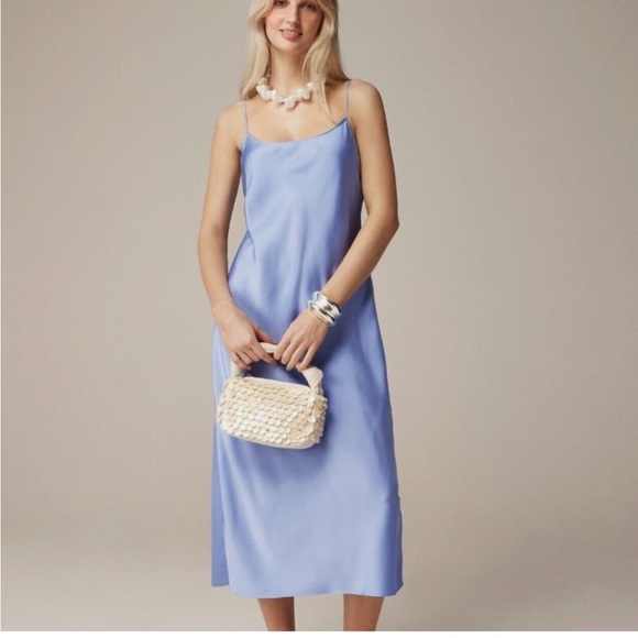 NWT J.Crew Blue Slip Dress size 12 - Picture 1 of 7